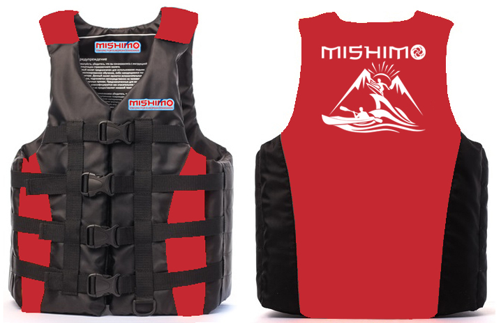 Жилет спасательный MISHIMO PRO Премиум качества  Черно-красный  р.XXL