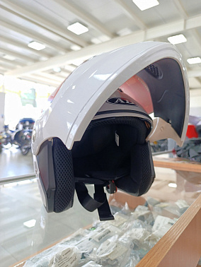 Шлем модуляр HETOSHI X-202 (светополоса,USB-кабель,встр.батарея) цв. Белый р. L