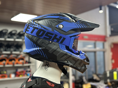 Шлем кроссовый HETOSHI OF836 EXOSS CROSS PRO MX289 цв.Черно-синий Матовый р.M